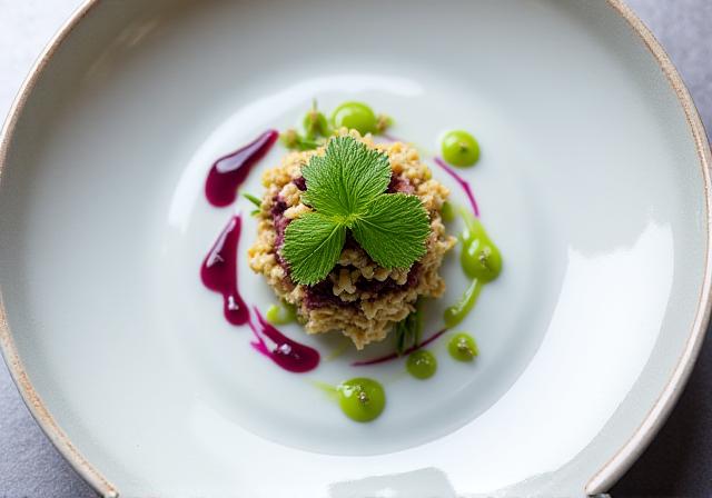 Gourmet dinner presentation